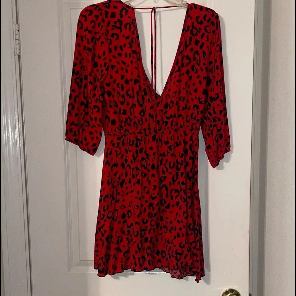 RED LEPOARD PRINT DRESS - Picture 3 of 4